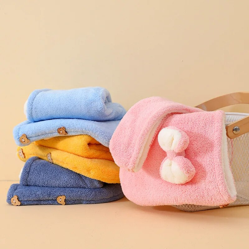 Kiiresti kuivav turbani rätik, ülimalt imav kiiresti kuivav juukserätik Bowknot mikrokiust paks juukserätik naistele või tüdrukutele