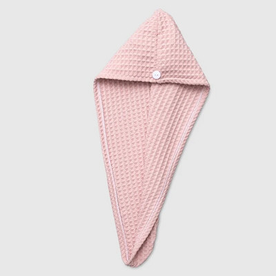 Învelitoare de păr din microfibră Waffle Prosop pentru uscarea părului Absorbant păr uscat Turban cu buton răsucit Prosoape de păr Capac rapid anti încrețit păr