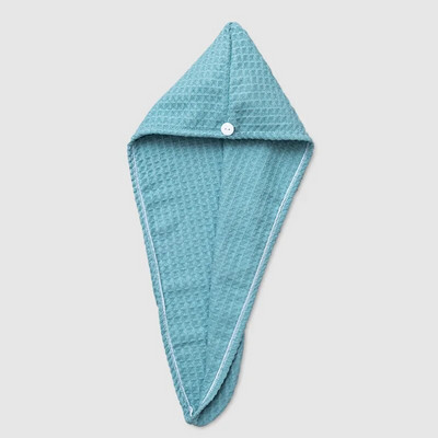Învelitoare de păr din microfibră Waffle Prosop pentru uscarea părului Absorbant păr uscat Turban cu buton răsucit Prosoape de păr Capac rapid anti încrețit păr