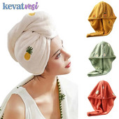 Prosop de păr uscat pentru femei Prosop cu uscare rapidă Cască de duș Pălărie super absorbantă cu turban cu nasturi pentru uscarea prosoapelor pentru păr