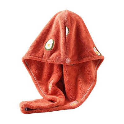 Prosop de păr uscat pentru femei Prosop cu uscare rapidă Cască de duș Pălărie super absorbantă cu turban cu nasturi pentru uscarea prosoapelor pentru păr