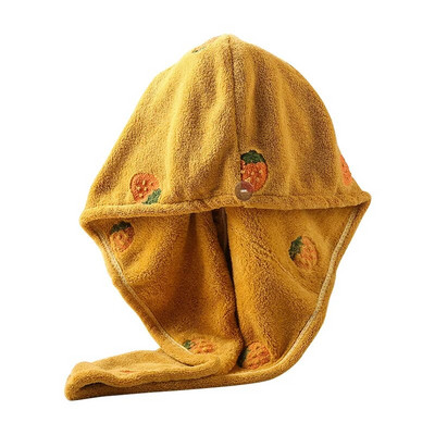 Prosop de păr uscat pentru femei Prosop cu uscare rapidă Cască de duș Pălărie super absorbantă cu turban cu nasturi pentru uscarea prosoapelor pentru păr