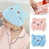 Uscător de păr Lovely Little Bear Prosop din microfibră Pălărie de duș cu uscare rapidă Prosoape împachetate Cască de baie Accesorii pentru baie