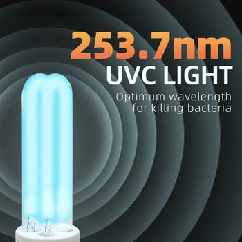 ZHMZH Ултравиолетова стерилизираща лампа с високо ниво на озон, UVC дезинфекцираща лампа, ултравиолетова бактерицидна лампа AC220-240V 15W E27 253.7nm