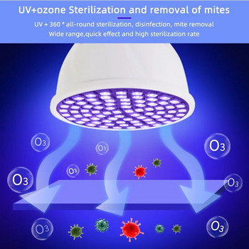 Kaguyahime UVC UV дезинфекцираща крушка Бактерицидна E27 LED ултравиолетови стерилизаторни лампи Вътрешни озонови лампи за убиване на бактериални акари