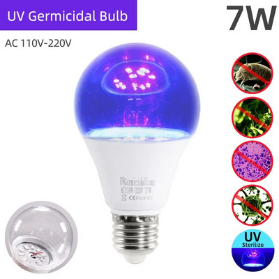 Kaguyahime UVC UV Disinfect Bulb Μικροβιοκτόνο E27 LED υπεριώδες αποστειρωτικό λαμπτήρες εσωτερικού χώρου Φώτα όζοντος για εξόντωση βακτηριακών ακάρεων