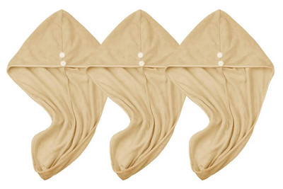 Sinland Ultra Absorbent Microfiber Hair Twist Turban Πετσέτα στεγνώματος Γυναικεία Καπάκι μπάνιου για κορίτσια για μακριά μαλλιά 25cmx65cm 3 πακέτο Μαύρο