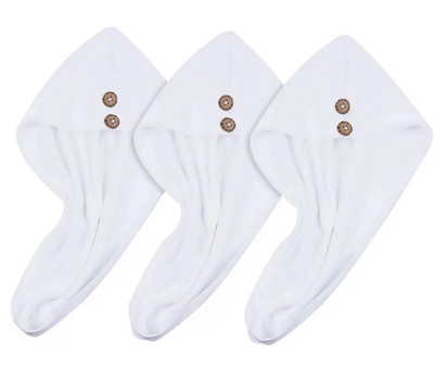 Sinland Ultra Absorbent Microfiber Hair Twist Turban Πετσέτα στεγνώματος Γυναικεία Καπάκι μπάνιου για κορίτσια για μακριά μαλλιά 25cmx65cm 3 πακέτο Μαύρο