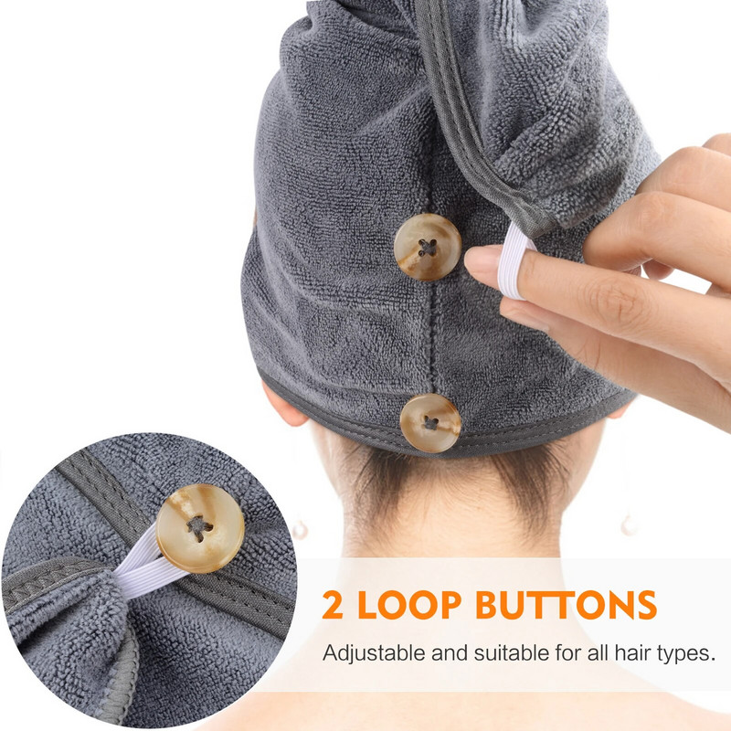 Sinland Ultra Absorbent Microfiber Hair Twist Turban Πετσέτα στεγνώματος Γυναικεία Καπάκι μπάνιου για κορίτσια για μακριά μαλλιά 25cmx65cm 3 πακέτο Μαύρο