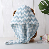 Uterák na vlasy z mikrovlákna pre ženy, pruhovaný turban, suchý, proti krepovateniu, super savý, rýchloschnúci, vhodný pre kučeravé dlhé vlasy