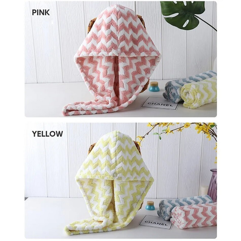 Uterák na vlasy z mikrovlákna pre ženy, pruhovaný turban, suchý, proti krepovateniu, super savý, rýchloschnúci, vhodný pre kučeravé dlhé vlasy