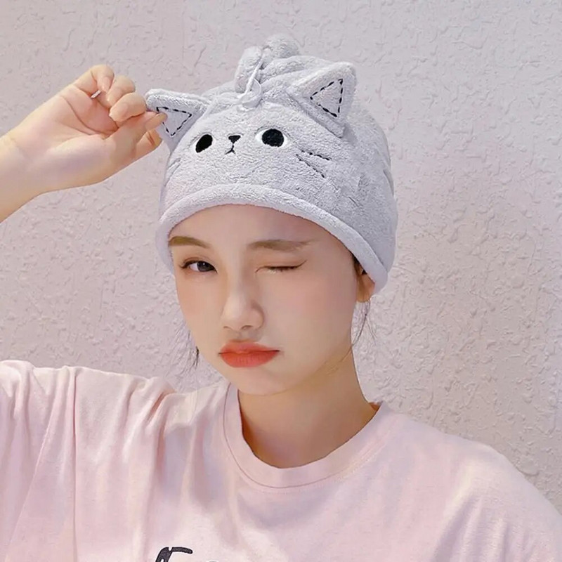 Μικροϊνικό καπάκι για στεγνά μαλλιά, Καπάκι ντους για στεγνά μαλλιά Απορροφητική πετσέτα μαλλιών Γρήγορο στέγνωμα μαλλιών για γυναίκες και παιδικά κορίτσια Εργαλεία μπάνιου