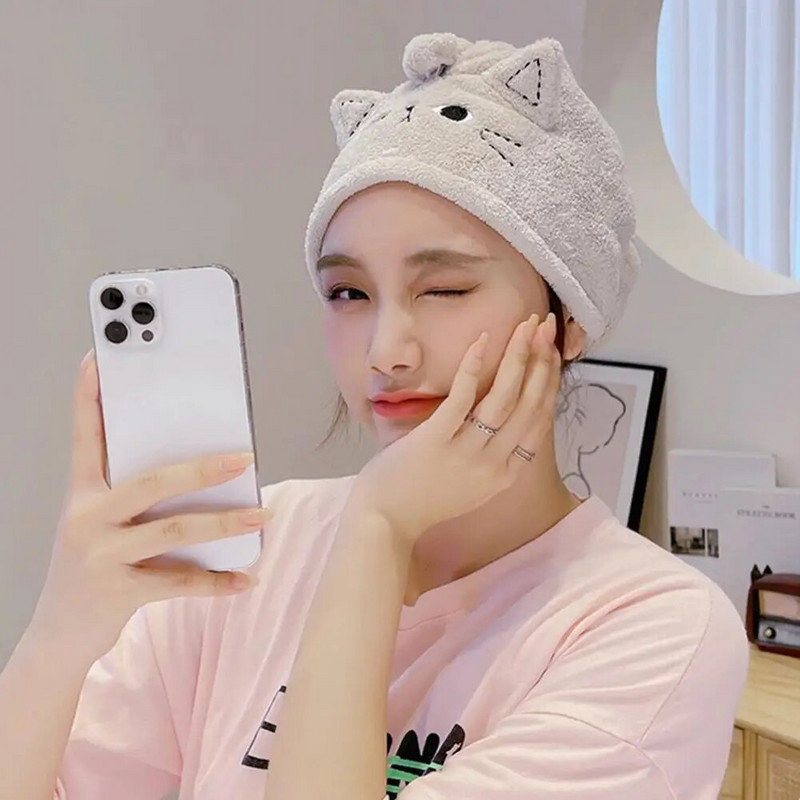 Μικροϊνικό καπάκι για στεγνά μαλλιά, Καπάκι ντους για στεγνά μαλλιά Απορροφητική πετσέτα μαλλιών Γρήγορο στέγνωμα μαλλιών για γυναίκες και παιδικά κορίτσια Εργαλεία μπάνιου