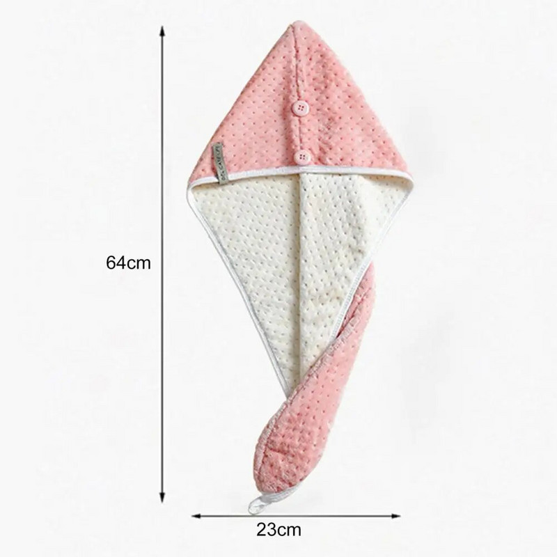 Γυναικείο καπέλο στεγνωτήρα μαλλιών Απορρόφηση νερού Καπέλα για πετσέτες μαλλιών διπλής στρώσης Παχύ κοραλλιογενές καπέλο μπάνιου Καπέλα μπάνιου για στεγνά μαλλιά