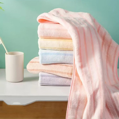Силно абсорбираща кърпа за лице Хавлиена кърпа за подарък Аксесоари за баня Неизбледняваща, непроливаща се Абсорбираща кърпа с меки ивици
