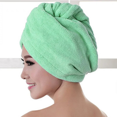 Микрофибърна обвивка за сушене на коса след душ Дамска кърпа за момичета Дамска кърпа Бързосъхнеща шапка Шапка за къпане Избърсване на косата Тюрбан Дебели кърпи за баня