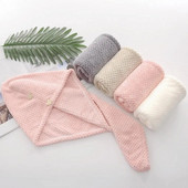 Prosop pentru uscarea părului Coral Fleece Urs de desene animate Nasturi Femei Curly Lung Gros Păr umed Prosop Wrap Căciulă toallas para el pelo