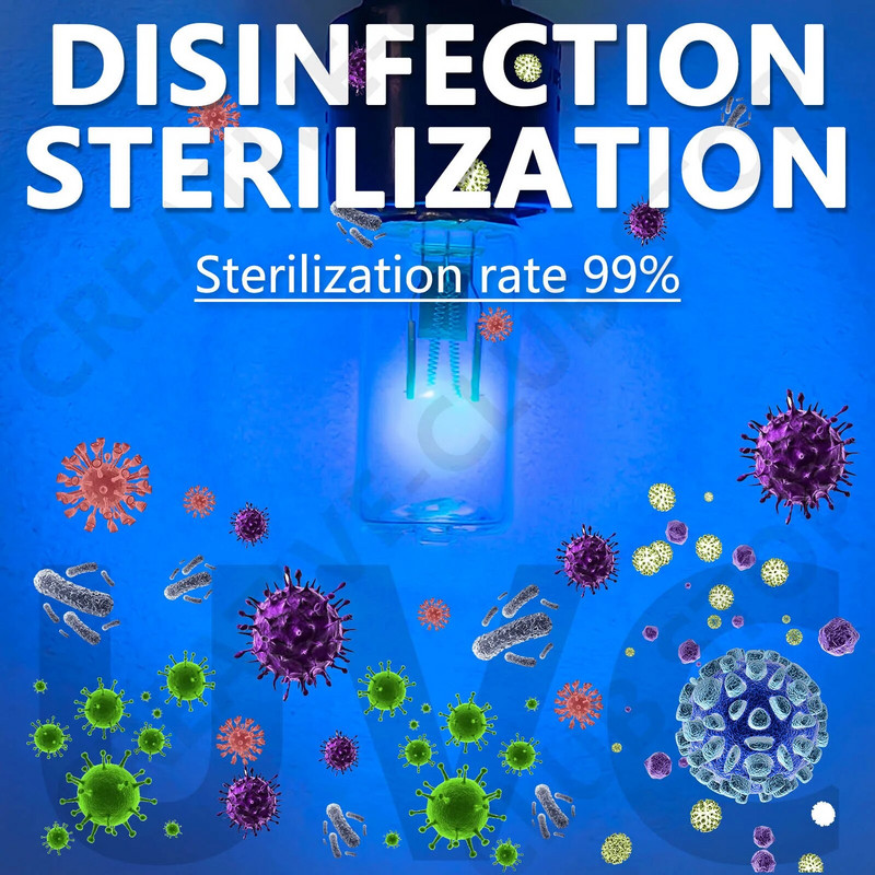 3W LED sterilná lampa germicídne ultrafialové svetlo UVC kremenná lampa 220V baktericídna UV lampa sterilizačná do sušičky