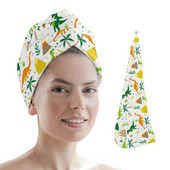 Karikatūra Adroable dinozauru mikrošķiedras sausu matu dvielis ātri žūstošs matu vāciņš, uzsūcošs dušas galvas apvalks, peldēšanās rīki