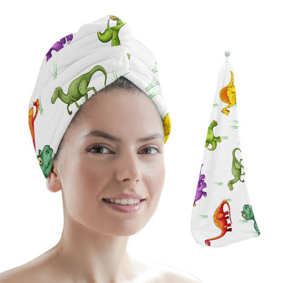 Karikatūra Adroable dinozauru mikrošķiedras sausu matu dvielis ātri žūstošs matu vāciņš, uzsūcošs dušas galvas apvalks, peldēšanās rīki