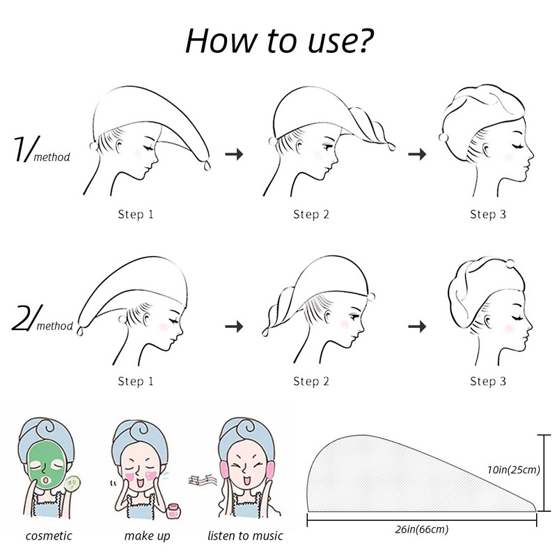 Karikatūra Adroable dinozauru mikrošķiedras sausu matu dvielis ātri žūstošs matu vāciņš, uzsūcošs dušas galvas apvalks, peldēšanās rīki
