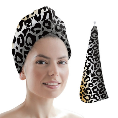 Imprimare leopard Artă ghepard Căciulă de prosop de păr cu uscare rapidă Căciulă de uscare a părului pentru fete Căciulă de baie Prosop din microfibră Căciulă de uscare a părului