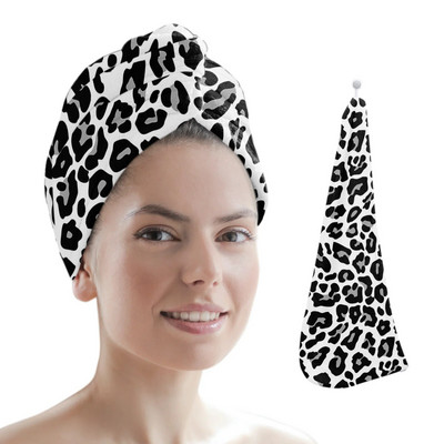 Imprimare leopard Artă ghepard Căciulă de prosop de păr cu uscare rapidă Căciulă de uscare a părului pentru fete Căciulă de baie Prosop din microfibră Căciulă de uscare a părului