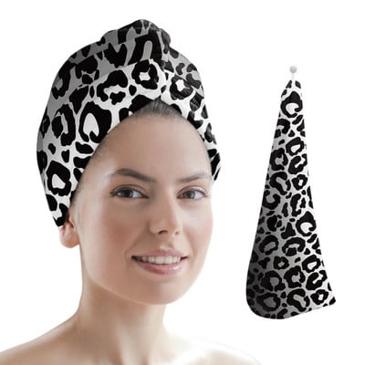 Imprimare leopard Artă ghepard Căciulă de prosop de păr cu uscare rapidă Căciulă de uscare a părului pentru fete Căciulă de baie Prosop din microfibră Căciulă de uscare a părului
