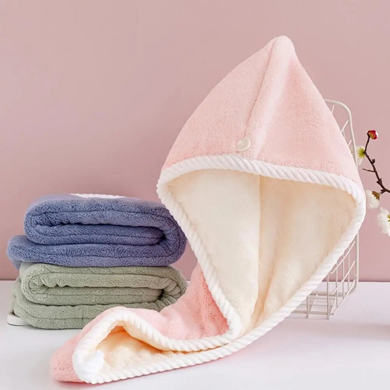 2 vnt. Plaukų rankšluosčių įvynioklis greitai džiūstantis mikropluošto apverčiamas dviejų sluoksnių plaukų džiovinimo rankšluosčių įvyniojimas moterims, skirtas drėgniems ilgiems garbanotiems plaukams