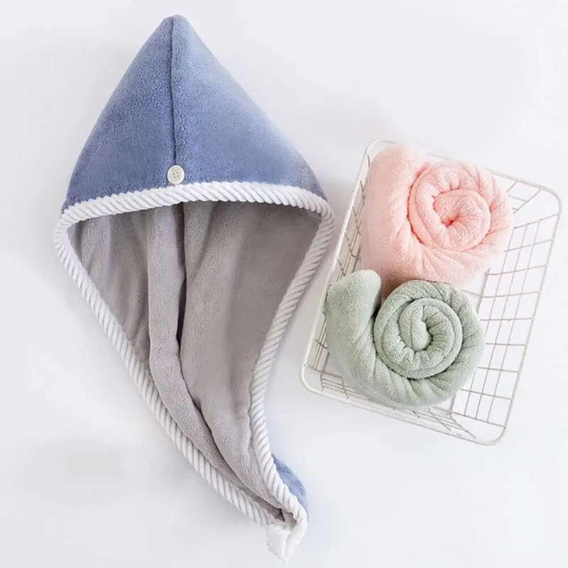 2 vnt. Plaukų rankšluosčių įvynioklis greitai džiūstantis mikropluošto apverčiamas dviejų sluoksnių plaukų džiovinimo rankšluosčių įvyniojimas moterims, skirtas drėgniems ilgiems garbanotiems plaukams