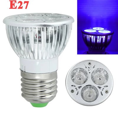 Lumini ultraviolete LED de 3W E27/GU10/MR16 Lampă cu bec pentru bani pentru verificarea UV atmosferă romantică pentru agent fluorescent Cash Medical