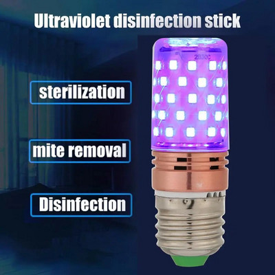 Kill Dust Steriliza Bec de dezinfecție E27 60 LED UVC Lampă germicidă de porumb pentru Sterilizator de casă Dezinfectare Deodor