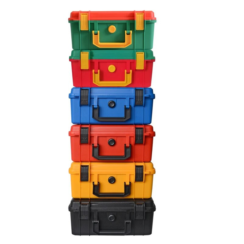 280 * 240 * 130 mm Drošības aizsardzība Pārnēsājamas aparatūras uzglabāšanas kastes aprīkojums Instrumentu futrālis Daudzfunkciju instrumentu kaste Daudzkrāsains