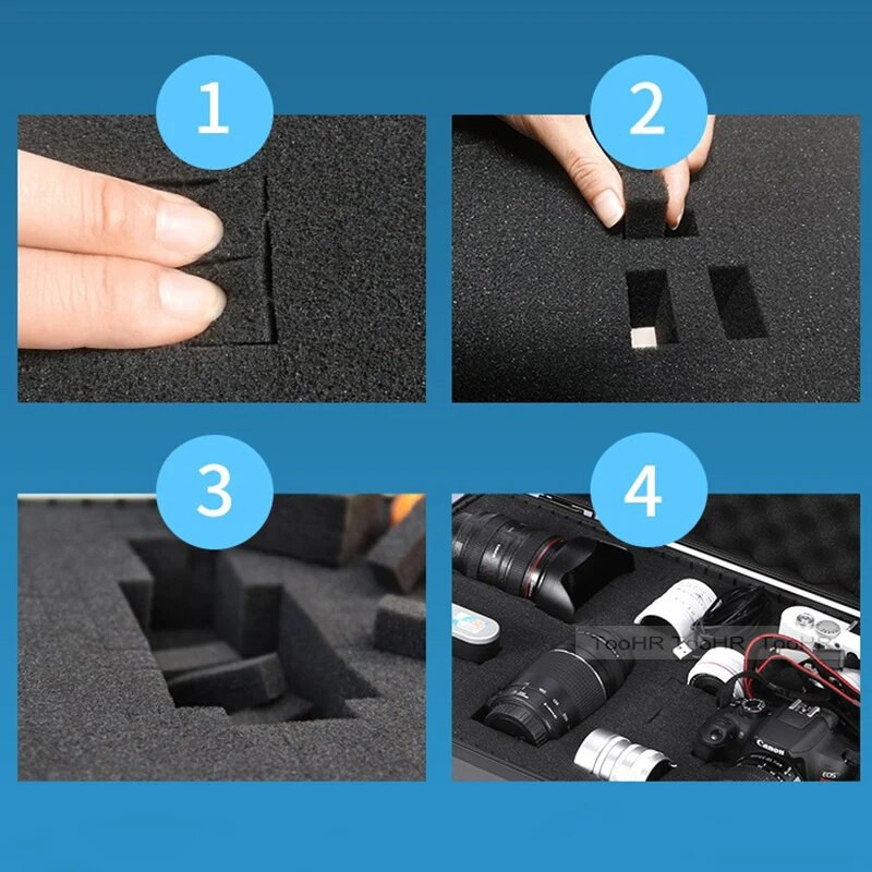 280 * 240 * 130 mm Drošības aizsardzība Pārnēsājamas aparatūras uzglabāšanas kastes aprīkojums Instrumentu futrālis Daudzfunkciju instrumentu kaste Daudzkrāsains