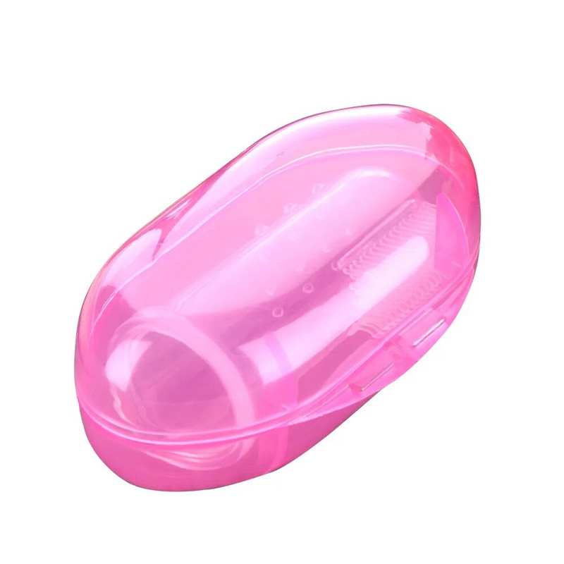 Fulljion Dental Care Dječja četkica za zube Dječja silikonska četkica za prste Prozirna masažna mekana glodalica s kutijom za zube dojenčadi, dječaka i djevojčica