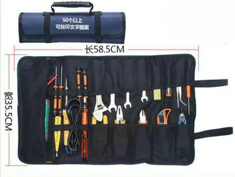 1PC Multi Pocket Oxford Cloth Auto remonta komplekts Soma Skrūvgriezis Knaible Uzgriežņu atslēga Ruļļa labošanas rīks Glabāšanas somas Augstas kvalitātes WF