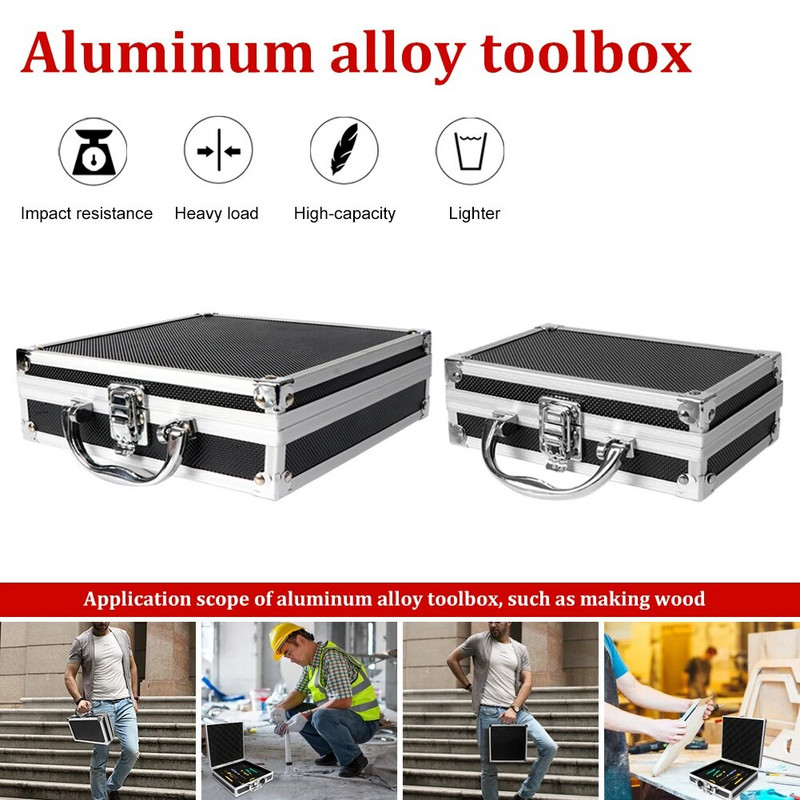 2023. gada pārnēsājamā instrumentu kaste, alumīnija sakausējuma instrumentu kaste, glabāšanas futrālis, ceļojumu bagāžas organizētāja futrālis, drošības kaste