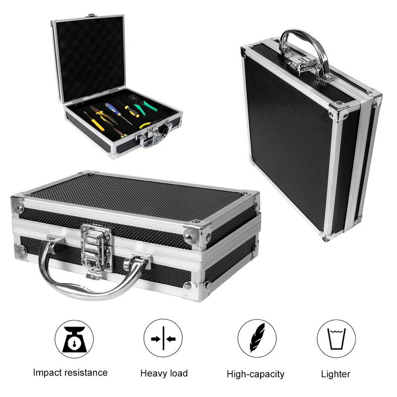 2023. gada pārnēsājamā instrumentu kaste, alumīnija sakausējuma instrumentu kaste, glabāšanas futrālis, ceļojumu bagāžas organizētāja futrālis, drošības kaste