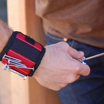 Магнитна лента за поддържане на китката със силни магнити за задържане на винтове Гривна за пирони Поддържащ колан Чък Спортна магнитна чанта за инструменти