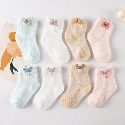Plonos kūdikių kojinės Vasarinės kvėpuojančios tinklinės kojinės Naujagimiui Mažyliui Animacinių filmų berniukų kojinės Princesių mergaičių drabužių priedai