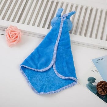 Ново бебе Коралово кадифена кърпа за ръце Анимационно животно Заек Кухня Висяща кърпа за баня Избършете кърпи Детска носна кърпа