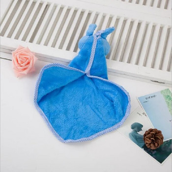 Ново бебе Коралово кадифена кърпа за ръце Анимационно животно Заек Кухня Висяща кърпа за баня Избършете кърпи Детска носна кърпа