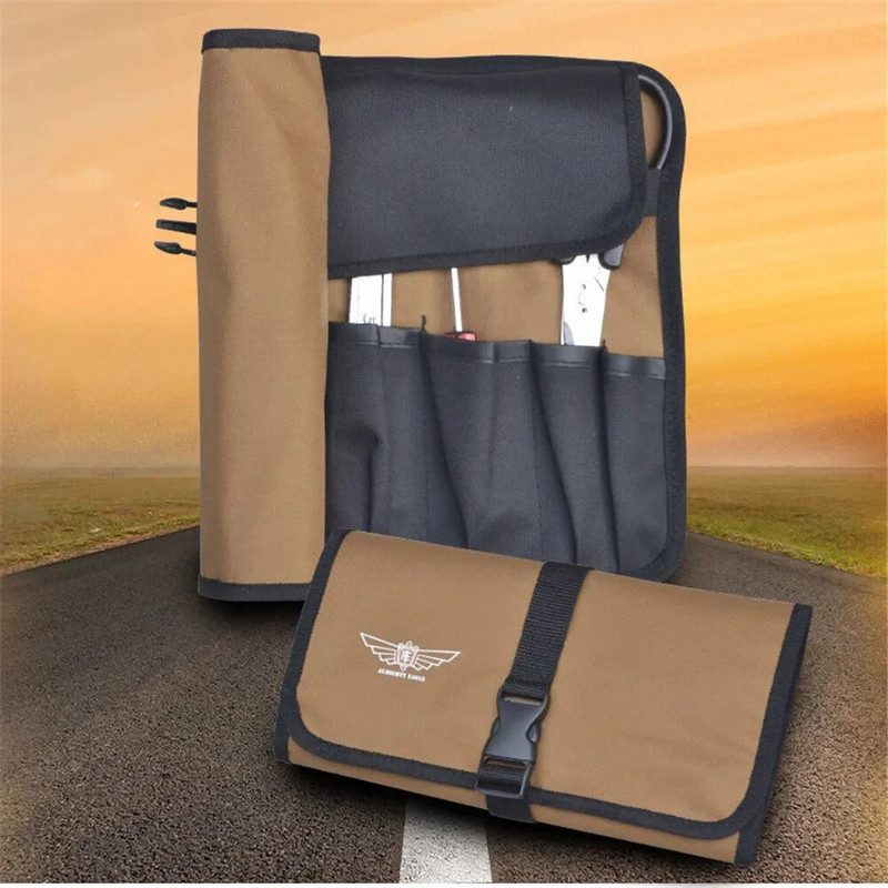 Oxford Cloth Roll Prijenosna vrećica Torba za ključeve Alat za ključeve Sklopivi ključ Čekić Džep za kampiranje Torba za pohranu alata Komplet alata s 8 džepova
