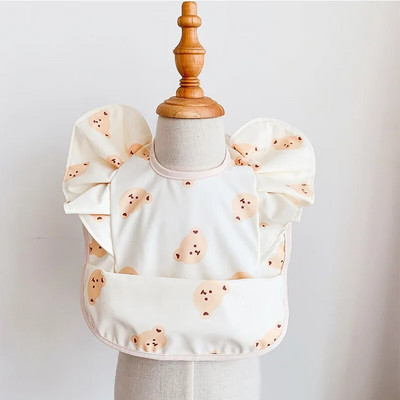 Σαλιάρες φαγητού για παιδιά PU Αδιάβροχη παιδική ποδιά φαγητού για βρέφη Βρεφικά πράγματα Αμάνικη σαλιάρα με τσέπη για νεογέννητα μωρά