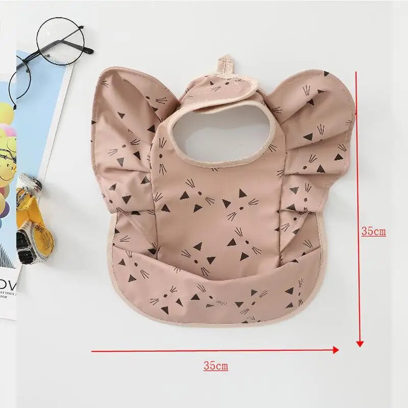 Σαλιάρες φαγητού για παιδιά PU Αδιάβροχη παιδική ποδιά φαγητού για βρέφη Βρεφικά πράγματα Αμάνικη σαλιάρα με τσέπη για νεογέννητα μωρά