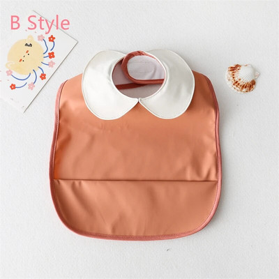 Baby Bibs INS Nordic Style Infant Boy Girl Αδιάβροχο μαλακό PU Bib Meal Proteing Πανί ρέψης με τσέπη Εύκολο καθάρισμα