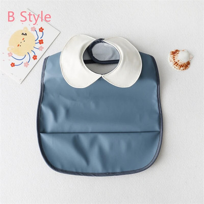 Baby Bibs INS Nordic Style Infant Boy Girl Αδιάβροχο μαλακό PU Bib Meal Proteing Πανί ρέψης με τσέπη Εύκολο καθάρισμα
