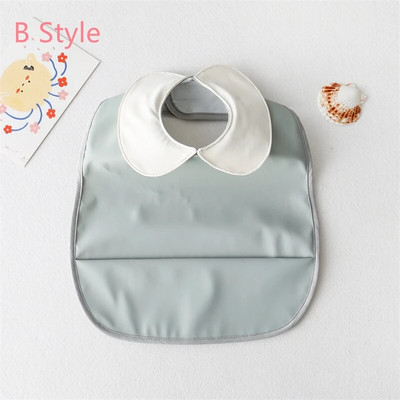 Baby Bibs INS Nordic Style Infant Boy Girl Αδιάβροχο μαλακό PU Bib Meal Proteing Πανί ρέψης με τσέπη Εύκολο καθάρισμα