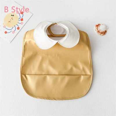 Baby Bibs INS Nordic Style Infant Boy Girl Αδιάβροχο μαλακό PU Bib Meal Proteing Πανί ρέψης με τσέπη Εύκολο καθάρισμα