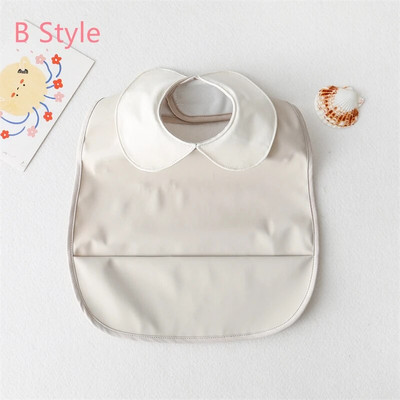 Baby Bibs INS Nordic Style Infant Boy Girl Αδιάβροχο μαλακό PU Bib Meal Proteing Πανί ρέψης με τσέπη Εύκολο καθάρισμα